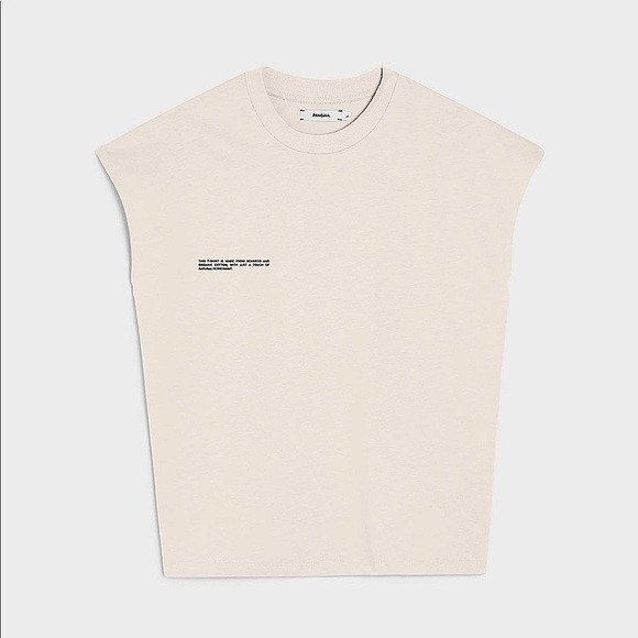 Pangaia Seaweed Fiber Cropped Sand Shoulder Tee - Picture 1 of 9